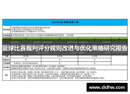 篮球比赛裁判评分规则改进与优化策略研究报告